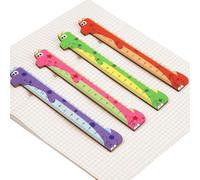 4 righelli in legno, dinosauri, strumenti di misurazione in legno, regalo per l'inizio della scuola, ragazzi e ragazze, grazioso righello animale 14 cm, righello per bambini, righello per bambini