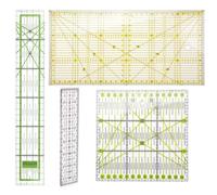 4 righelli per trapuntatura con linee e angoli a griglia, in acrilico trasparente, righello creativo a griglia, strumento di misurazione di precisione per patchwork, taglio, trapunte, cucito, progetti