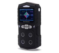 4 rilevatore di gas, monitor portatile multigas Monitor a colori con display grafico a batteria ricaricabile con allarme acustico, analizzatore di misuratore di gas 4 in 1 (Nero)