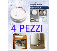 4 RILEVATORI SENSORE PERDITA ACQUA ANTI ALLAGAMENTO CON ALLARME SIRENA 100 dB