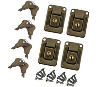 4 robuste chiusure per bagagli con chiave e viti per scatole di legno e armadi con materiali in ferro per uso quotidiano domestico