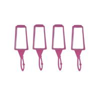 4 robusti supporti in silicone per bottiglie igienizzanti a piramide da 29 ml / 30 ml | Set di 4 rosa | gancio a zaini, borse e portachiavi