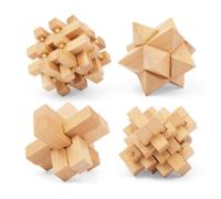 4 rompicapi in legno - giochi di logica e concentrazione