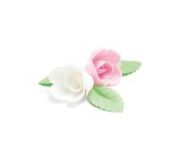 4 rose assortite + 6 foglie verdi azyme (blister)