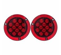 4 " Rosso 12 LED Rotondo Stop / Giro /Coda Camion Luce Reflex Flange Montaggio-