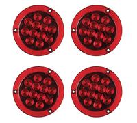 4 " Rosso 12 LED Rotondo Stop / Giro /Coda Camion Luce Reflex Flangia Montaggio-