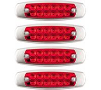4 - Rosso 12 LED Sigillato Lato Evidenziatore Svendita Luce Pesce Forma Camion