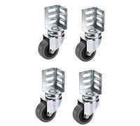 4 rotelle girevoli per apparecchi, 50 x 21 mm, con lamiera angolare