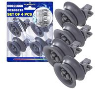 4 Rotelle Lavastoviglie Cestello Superiore Ø31mm Codice 00611666 00165313 | per Bosch per Siemens - MONTERAL