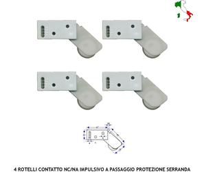 4 ROTELLI BREVETTO CONTATTI BIANCO PER TAPPARELLE PASSAGGIO ALLARME SERRANDE