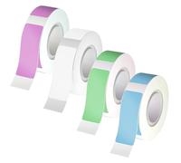 4 Rotoli 12x40mm Nastro Etichette Adesive,Nastro per Etichette Termiche,Compatibile Phomemo D30/D32/D35/Q30/Q30S/Q31、MARKLIFE P11/P12/P15、iEager L11/L12、VRETTI HP3/HP4,Viola, Bianco, Verde, Blu