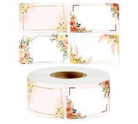 4 rotoli 250 pezzi/rotolo Etichette adesive con nome a fiori, da cucina, data scritta a mano, for frigorifero e congelatore, 3 * 5 cm Per Vasetti Di Marmellata