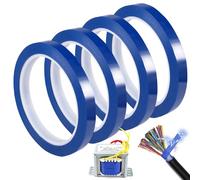 4 Rotoli 50mx10mm Nastro Riscaldante per Sublimazione,Nastro Resistente al Calore,Isolante, Senza Residui,Nastro Termico Blu,Nastro Adesivo Alte Temperature per Elettronica,Trasferimento del Calore