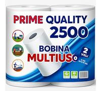 4 Rotoli Asciugatutto - 1250 Strappi Extra Resistenti Per Rotolo - Rotoloni Carta Pura Cellulosa 2 Veli - Lunga Durata, Massima Assorbenza - Rotoloni Cucina Industriali per Uso Domestico/Professionale