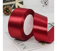 4 Rotoli di 22m Nastro di raso Regalo in poliestere Nastro Satinato decorativo per fiocchi Nastro Doppio Raso per fai da te,confezioni regalo e matrimoni(2cmx2,4cmx2)(Bordeaux)