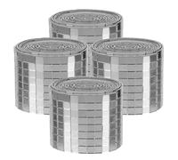 4 rotoli di adesivi murali in mosaico argentato, piastrelle a specchio, pezzi fai da te, cornici for foto, forniture artigianali, accessori for la casa, cucito Per Decorazioni Fai Da Te