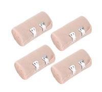 4 Rotoli di Bende Elastiche per Bendaggi, Benda Elastica Coesiva Lavabili e Riutilizzabili Tape Kinesiologico con Clip in Metallo Bende Elastiche per Supporto a Caviglia, Braccio, Gamba(7.5cm x 4.5m)