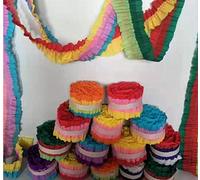 4 rotoli di carta crespa con volant, pronti da appendere, per feste, decorazioni da appendere alla porta, sfondo per feste di compleanno, frange colorate, sacchetti regalo biodegradabili, 3 m x 7 cm
