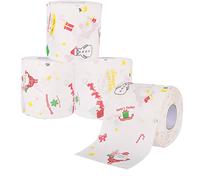 4 Rotoli di Carta Igienica Natalizia Natale Buon Natale Carta Igienica Pupazzo Di Neve Campane Dell'albero novità rotoli di carta igienica per decorazioni natalizie, decorazioni natalizie per feste