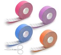 4 rotoli di nastro antirughe, 2,5 cm x 5 m, nastro lifting viso con 1 forbice, nastro multifunzionale ad alta elasticità per rughe, cerotto di bellezza per viso, labbra, bocca, collo, per tonificare