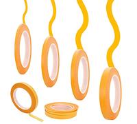 4 rotoli di nastro di linea fine, nastro di mascheratura di Fineline 1/16, 1/8, 1/4 e 1/2 pollice largo x 52 yard, nastro di mascheratura giallo dei pittori per arte della pittura di DIY