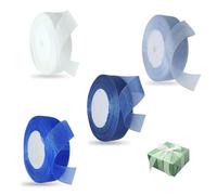 4 rotoli di nastro in organza, 45 m × 20 mm, colore blu, nastro decorativo in chiffon, per compleanno, confezione regalo, bouquet da sposa, decorazione fai da te per matrimoni