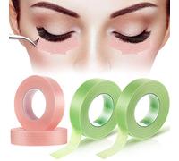 4 rotoli di nastro per ciglia in tessuto per ciglia di bellezza, nastro microporoso traspirante per extension ciglia, 1,5 cm, 10 m, rosa e verde