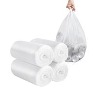 4 rotoli di piccoli sacchetti per la spazzatura, 120 pezzi, robusti sacchi per la spazzatura da 12 a 15 litri, per casa, ufficio, cucina, bagno e cameretta dei bambini (bianco)