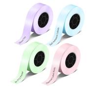 4 Rotoli Etichette Adesive Termiche, 15mm*7m Nastro Etichette Continuo, Nastro Carta Etichetta, DIY Personalizzate Carta Adesiva per Stampante, Impermeabile, per Scuole Uffici, Blu Rosa Verde Viola