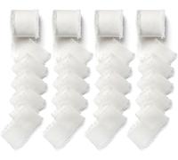 4 Rotoli Nastro Chiffon Bianco con Frange, 3 mm x 5 m - per Matrimonio, Inviti a Nozze, Bouquet da Sposa, Regali, Confezioni, Fai Da Te