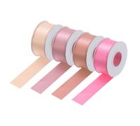 4 Rotoli Nastro Satinato, 1\" 9,1 m per Rosa/Rosa Scuro/Pesca/Arancio Rosa