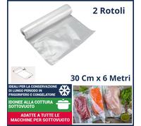 4 Rotoli rotolo buste sacchetti per sottovuoto alimenti alimentari goffrate