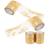 4 Rotoli Tulle Oro in Rete per Lavori Artigianali e Decorazioni | Poliestere Leggero e Sottile, Si Taglia Liberamente, Effetto Lucente, per Fiocchi, Ghirlande e Cappelli