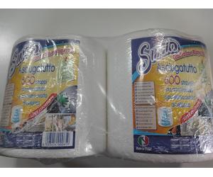 4 ROTOLONI DI CARTA BOBINE ASCIUGATUTTO 1200 STRAPPI SUPER RESISTENTE ASSORBENTE