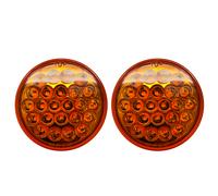 4 " Rotondo LED Incasso Ambra Strobo Luce 24 Impermeabile Traino Pois / Sae- Qty