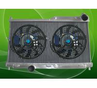 4 ROW Aluminum Radiator+FAN for Mazda RX7 RX-7 FD3S S6 MT 1992 1993 1994 95 1.3L