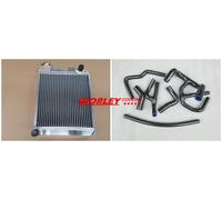 4 rows aluminum radiator for AUSTIN ROVER MINI 1275 GT 1959-1997 MT & BLACK HOSE