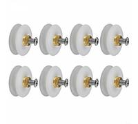 4 rulli di ricambio per porta della doccia scanalati da 22 mm, 8 pezzi, per requisiti standard di spessore della porta in vetro da 3 mm e 6 mm (8 pezzi)