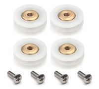 4 Rulli Di Ricambio per Porta Doccia; Con Scanalatura; Diametro 19 Mm