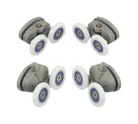 4 rulli per porta della doccia a farfalla con ruote regolabili superiori e inferiori per porte in vetro, per spessore 4 6 mm, selezione del diametro delle ruote 19/23/25/27 mm (27 mm)