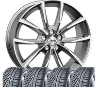 4 ruote complete invernali Astana 9x19 ET 35 5x112 argento titanio lucido con 265/50 R19 110V Continental WinterContact™ TS 870 P XL FR Evc per BMW X6 X5