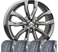 4 ruote complete invernali Uteca 9,5x19 ET 38 5x112 argento titanio con 265/50 R19 110V Continental WinterContact™ TS 870 P XL FR Evc per BMW X6 X5