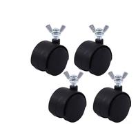 4 ruote di ricambio per riscaldatore dell'olio elettrico, in plastica PU, ruote girevoli da 3,8 cm, con filettatura da 8 mm per un movimento fluido e una facile installazione (nero)