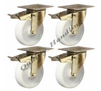 4 - Ruote frenate in nylon in acciaio inox da 200 mm 300 kg ciascuna resisten...