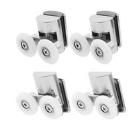 4 ruote gemellate per porta doccia, rullo per cabina in lega di zinco, ricambio per cabine curve, per bagno, porte curve (2 superiori, 2 inferiori)