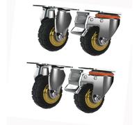 4 Ruote Girevoli Da 4 Pollici Con Rotazione A 360°, Cuscinetti A Sfera Doppi, Freno E Piastra Universale For Attrezzature Industriali(2 Directional 2 Braking)