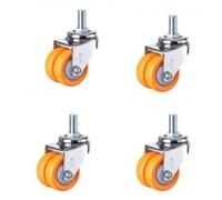 4 ruote girevoli resistenti da 2 pollici a doppia fila con vite di comando - Universali/freno M12/m10×25mm for griglie del forno e ripiani mobili(Universal M12X25mm)