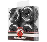 4 ruote in gomma 65 x 28 mm RC parti di ricambio per ARRMA 1/14 Mojave GROM RC auto (nero)