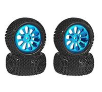 4 Ruote Metalliche e Pneumatici Off-Road per Auto RC 1/14 1/16 Hex 12mm | Cerchi in Lega di Alluminio 73mm con Gomme per Camion Radiocomandati 1/12 1/18 Ricambio(Blue)