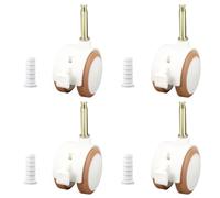 4 ruote per mobili per bambini, silenziose lettino per bambini, in gomma, protezione del pavimento ruote con freno, mute girevole a 360° ruote, per letto per bebe,sedia da parco (bianco)